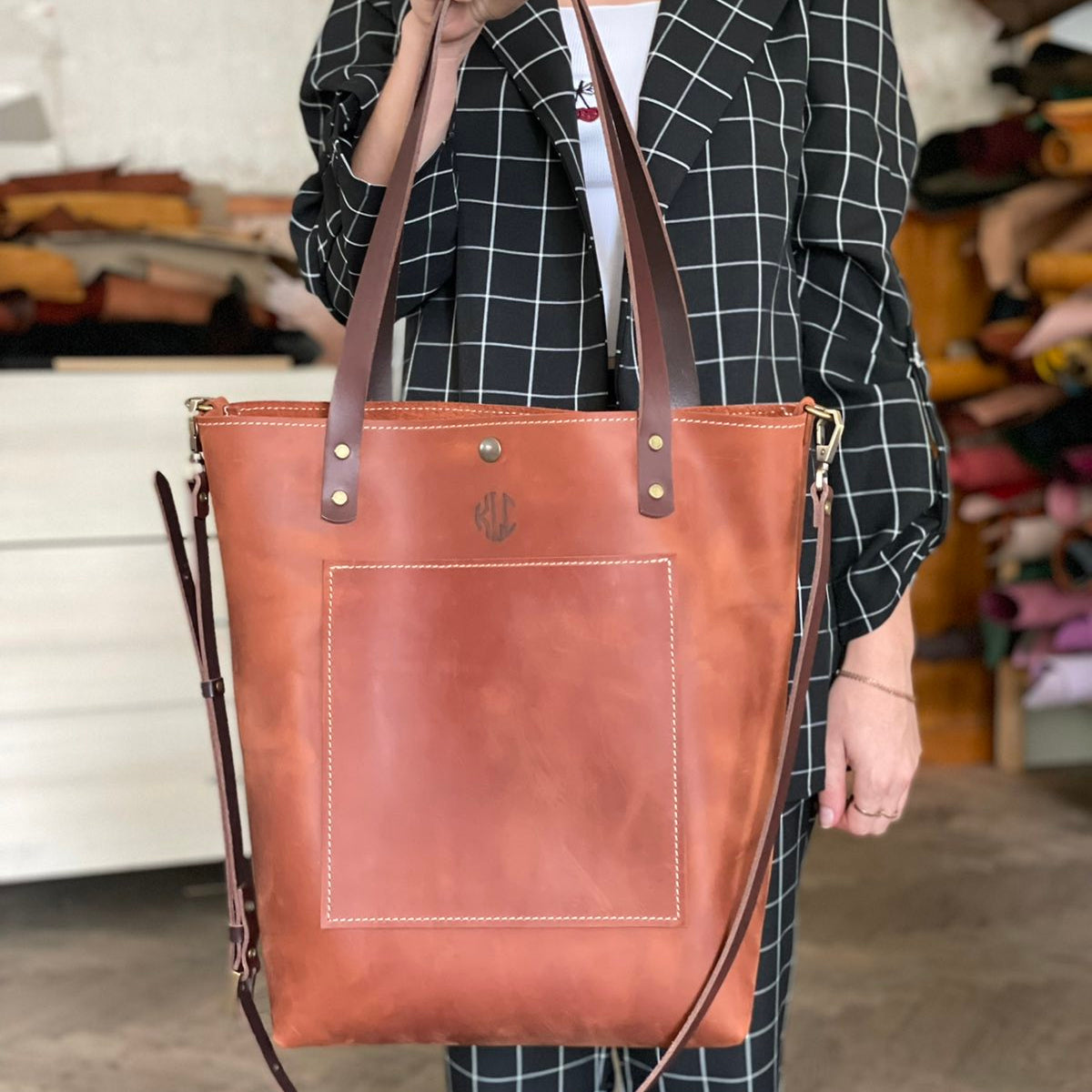 Skórzana torba typu tote
